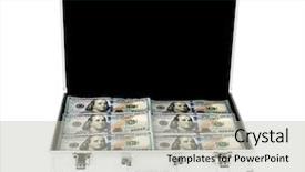  Presentation with the money hundred - Presentation consisting of soct saving - suitcase of money with hundred background and a light gray colored foreground