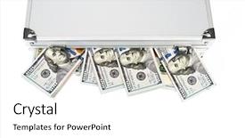  Presentation with suitcase - Presentation theme featuring soct saving - suitcase of money with hundred background and a white colored foreground