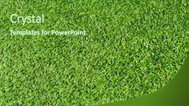  Presentation with grass texture on green - Slide deck with sod - green background of football field background and a tawny brown colored foreground