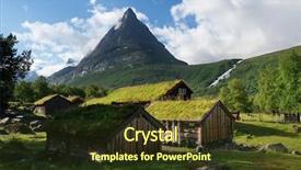  Presentation with old farm - Amazing PPT layouts having sod - innerdalen - mountain valley backdrop and a tawny brown colored foreground