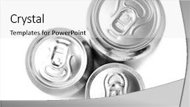  Presentation with soda - Amazing theme having soda advertisment - aluminum cans on white background backdrop and a white colored foreground