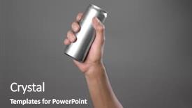  Presentation with soda - Cool new presentation with soda advertisment - man holding aluminum can backdrop and a gray colored foreground