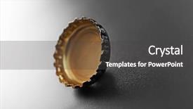 Presentation with bottle - Slide set having soda advertisment - metal bottle cap on color background and a dark gray colored foreground