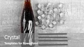  Presentation with soda - PPT theme having soda bottle ice and straws background and a gray colored foreground