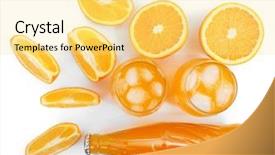  Presentation with soda - Colorful slides enhanced with soda bottles - iced orange drink with fresh backdrop and a blonde colored foreground