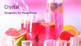  Presentation with lemonade - Colorful PPT theme enhanced with soda bottles - pink lemonade in glasses backdrop and a lavender colored foreground
