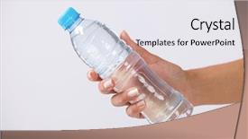  Presentation with soda - Colorful presentation theme enhanced with soda bottles - woman hand with bottle backdrop and a sky blue colored foreground