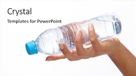  Presentation with water bottle - PPT layouts with soda bottles - woman hand with bottle background and a white colored foreground