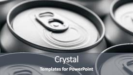  Presentation with energy drinks in metal cans - Audience pleasing presentation design consisting of soda cans backdrop and a dark gray colored foreground