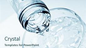  Presentation with water fountain - Colorful theme enhanced with soda fountain - bottle pouring water into glass backdrop and a sky blue colored foreground