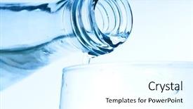  Presentation with pouring water - Audience pleasing slides consisting of soda fountain - bottle pouring water into glass backdrop and a  colored foreground