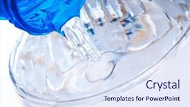  Presentation with pouring water - Presentation theme enhanced with three baklava with pistachios and walnut isolated on white background background and a lemonade colored foreground