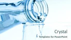  Presentation with pouring water - Theme with soda fountain - bottle pouring water into glass background and a  colored foreground