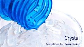  Presentation with pouring water - Cool new slides with soda fountain - bottle pouring water into glass backdrop and a  colored foreground