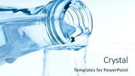  Presentation with pouring water - Colorful slide deck enhanced with soda fountain - bottle pouring water into glass backdrop and a  colored foreground