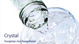  Presentation with pouring water - Cool new slides with soda fountain - bottle pouring water into glass backdrop and a sky blue colored foreground