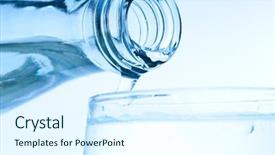  Presentation with pouring water - Slide deck enhanced with soda fountain - bottle pouring water into glass background and a  colored foreground