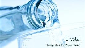  Presentation with pouring water - Cool new slides with soda fountain - bottle pouring water into glass backdrop and a cool aqua colored foreground