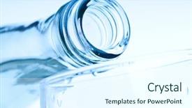  Presentation with pouring water - Slides enhanced with soda fountain - bottle pouring water into glass background and a  colored foreground