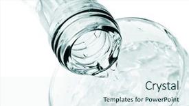  Presentation with pouring water - Audience pleasing PPT layouts consisting of soda fountain - bottle pouring water into glass backdrop and a  colored foreground