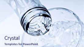  Presentation with pouring water - PPT theme enhanced with soda fountain - bottle pouring water into glass background and a  colored foreground