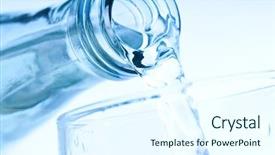  Presentation with pouring water - Amazing theme having soda fountain - bottle pouring water into glass backdrop and a cool aqua colored foreground