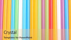  Presentation with bright - Colorful PPT layouts enhanced with soda fountain - bright straws close up backdrop and a  colored foreground