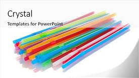  Presentation with half white and half bright coloured - Colorful presentation theme enhanced with soda fountain - bright straws isolated on white backdrop and a  colored foreground