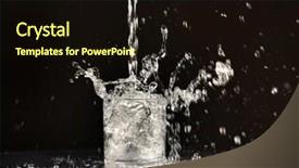  Presentation with water fountain - Slide set enhanced with soda fountain - glass of water on black background and a  colored foreground