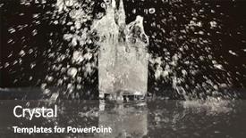  Presentation with water fountain - Beautiful slide set featuring soda fountain - glass of water on black backdrop and a dark gray colored foreground
