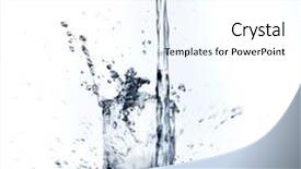  Presentation with water glass - Amazing presentation design having soda fountain - glass of water on white backdrop and a  colored foreground