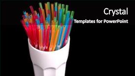  Presentation with aluminium glass - Amazing PPT theme having soda fountain - vibrant colored straws in white backdrop and a  colored foreground
