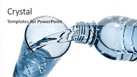  Presentation with water fountain - PPT layouts with soda fountain - water pouring into glass background and a  colored foreground