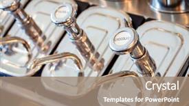  Presentation with soda - Presentation design consisting of soda fountain syrup dispensers background and a coral colored foreground