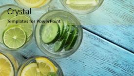  Presentation with lemon lime - Theme with soda lime lemon and cucumber background and a yellow colored foreground