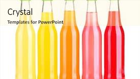  Presentation with bottles - Beautiful theme featuring soda pop - bottles with tasty drink isolated backdrop and a blonde colored foreground