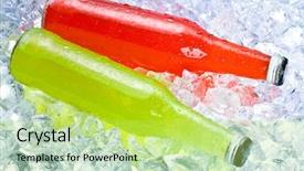  Presentation with bottles - Cool new presentation theme with soda pop - close up view backdrop and a yellow colored foreground