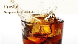  Presentation with splashing - Beautiful PPT theme featuring soda pop - closeup of splashing cola backdrop and a cream colored foreground