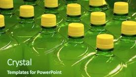  Presentation with yellow green - Slides consisting of soda pop - green bottles with yellow caps background and a tawny brown colored foreground