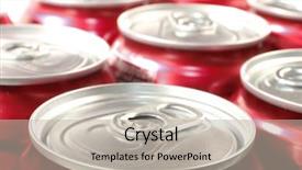  Presentation with soda - Amazing slide deck having soda pop cans backdrop and a mint green colored foreground