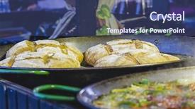  Presentation with fair - Amazing slide set having soda shop - artisan bread in ancient medieval backdrop and a  colored foreground
