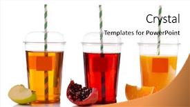  Presentation with fast food - Presentation having soda shop - fruit juices in fast food background and a white colored foreground