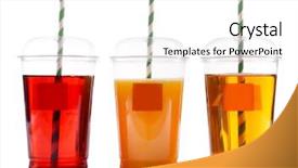  Presentation with fast food - PPT theme having soda shop - fruit juices in fast food background and a white colored foreground