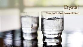  Presentation with water glass - Amazing PPT theme having soda shop - glass of iced water backdrop and a  colored foreground