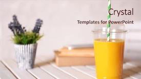  Presentation with orange plant - Presentation theme featuring soda shop - orange juice in fast food background and a lemonade colored foreground
