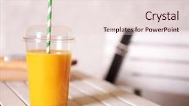  Presentation with fast food - Amazing slide deck having soda shop - orange juice in fast food backdrop and a lemonade colored foreground