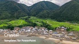  Presentation with rice terraces - Presentation theme enhanced with sodeshi-rice-terraces-in-kyoto background and a gray colored foreground