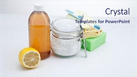  Presentation with eco friendly - Presentation theme with sodium - eco-friendly natural cleaners vinegar baking background and a sky blue colored foreground