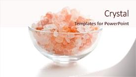  Presentation with pink himalayan salt himalayan salt - Colorful presentation theme enhanced with sodium - pink himalayan salt in bowl backdrop and a sky blue colored foreground