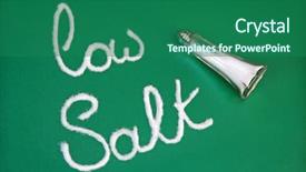  Presentation with salt - Theme featuring sodium - salt shaker spelling background and a ocean colored foreground